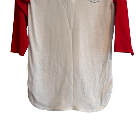 Vintage Little League Ringer Tee Red White Baseball Unisex Medium Champion USA - Picture 9 of 13